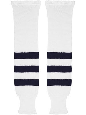 K1 White & Navy Ice Hockey Socks Jr