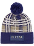 CCM Holiday Pom Knit Plaid Beanie - Senior