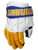 Warrior QR6 NHL Team Stock Gloves Wht/Nvy/Gld SR 15"