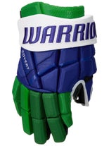 Warrior QR6 NHL Team Stock Gloves Grn/Wht/Blu SR 15"