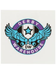 Derby Warehouse Clear 2" Helmet Sticker