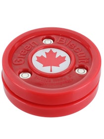 Green Biscuit Flags Training Hockey Puck