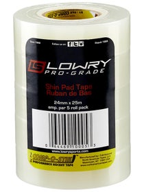 Lowry Pro Grade Hockey Shin Guard Tape - Clear 27yd 5pk