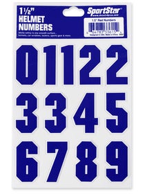 SportStar Player Number Helmet Decals 1 1/2" 