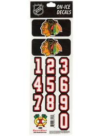 NHL Decal Set Chicago Blackhawks Black Helmet