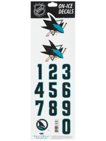 NHL Decal Set San Jose Sharks White Helmet