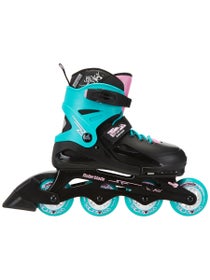 Rollerblade Fury Adjustable Skates - Black/Sea Green