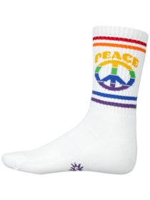 Sock It to Me Give Peace a Chance Ribbed Crew Socks