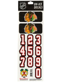 NHL Decal set  Chicago Blackhawks Black Helmet 