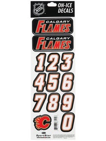 NHL Decal set  Calgary Flames Black (Retro) Helmet 
