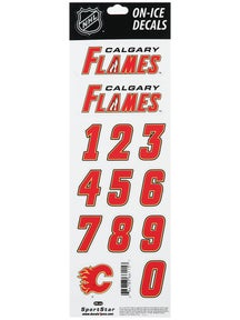 NHL Decal set  Calgary Flames White (Retro) Helmet 