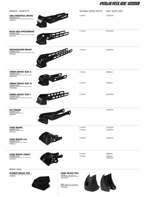 Powerslide Road Hog Speed Brake Mounts Max 110mm