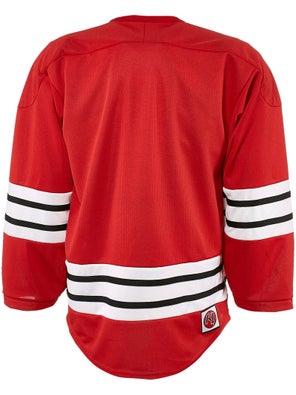 Bright Red Black And White Ice Hockey Jersey With Number 1