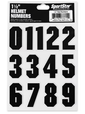 SportStar Player Number\Helmet Decals 1 1/2 