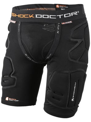 Shock Doctor Mens Impact & Compression Shorts with Carbon