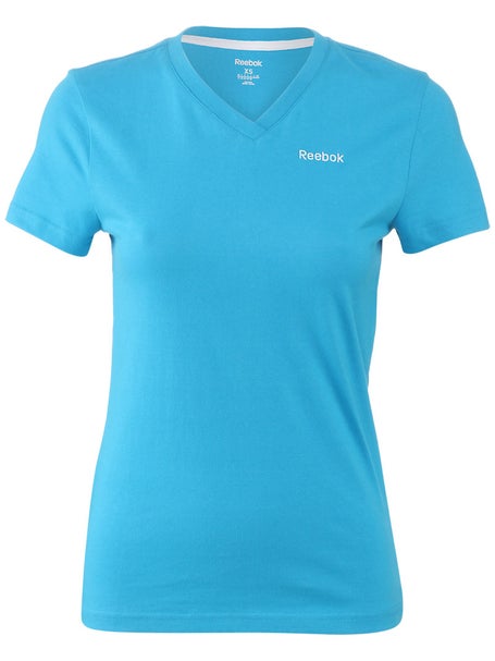 Reebok Cotton V-Neck Short Sleeve Shirt Womens