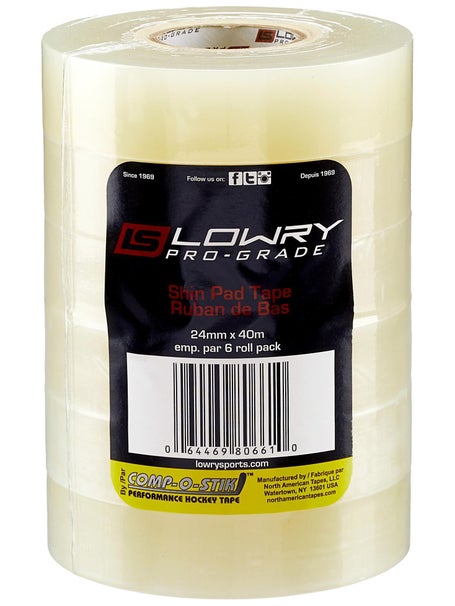 Lowry Pro-Grade Hockey Shin Guard Tape - Clear 43yd 6pk