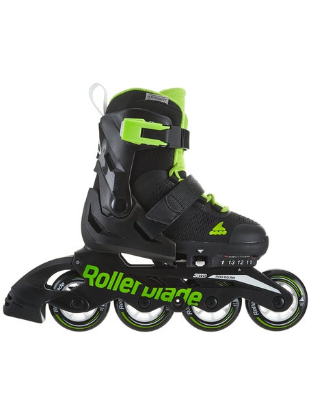 Rollerblade Microblade Adjustable Skates - Black/Green