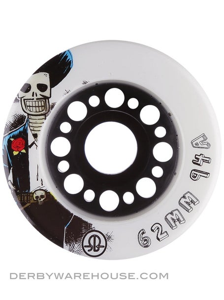 RollerBones Day of the Dead Wheels White 4pk