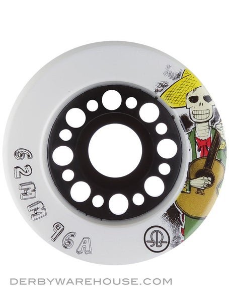 RollerBones Day of the Dead Wheels White 4pk