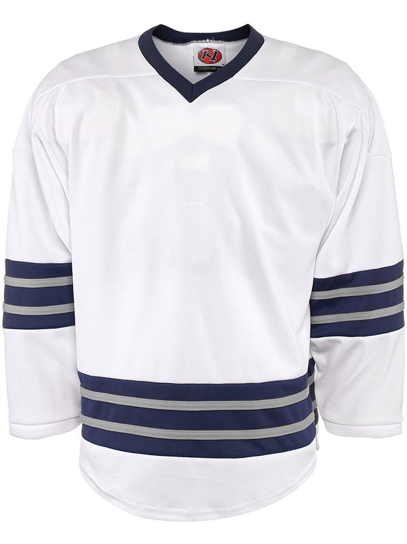 K1 Phoenix Series Hockey Jersey White/Navy/Gray Inline Warehouse