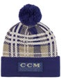 CCM Holiday Pom Knit Plaid Beanie - Senior