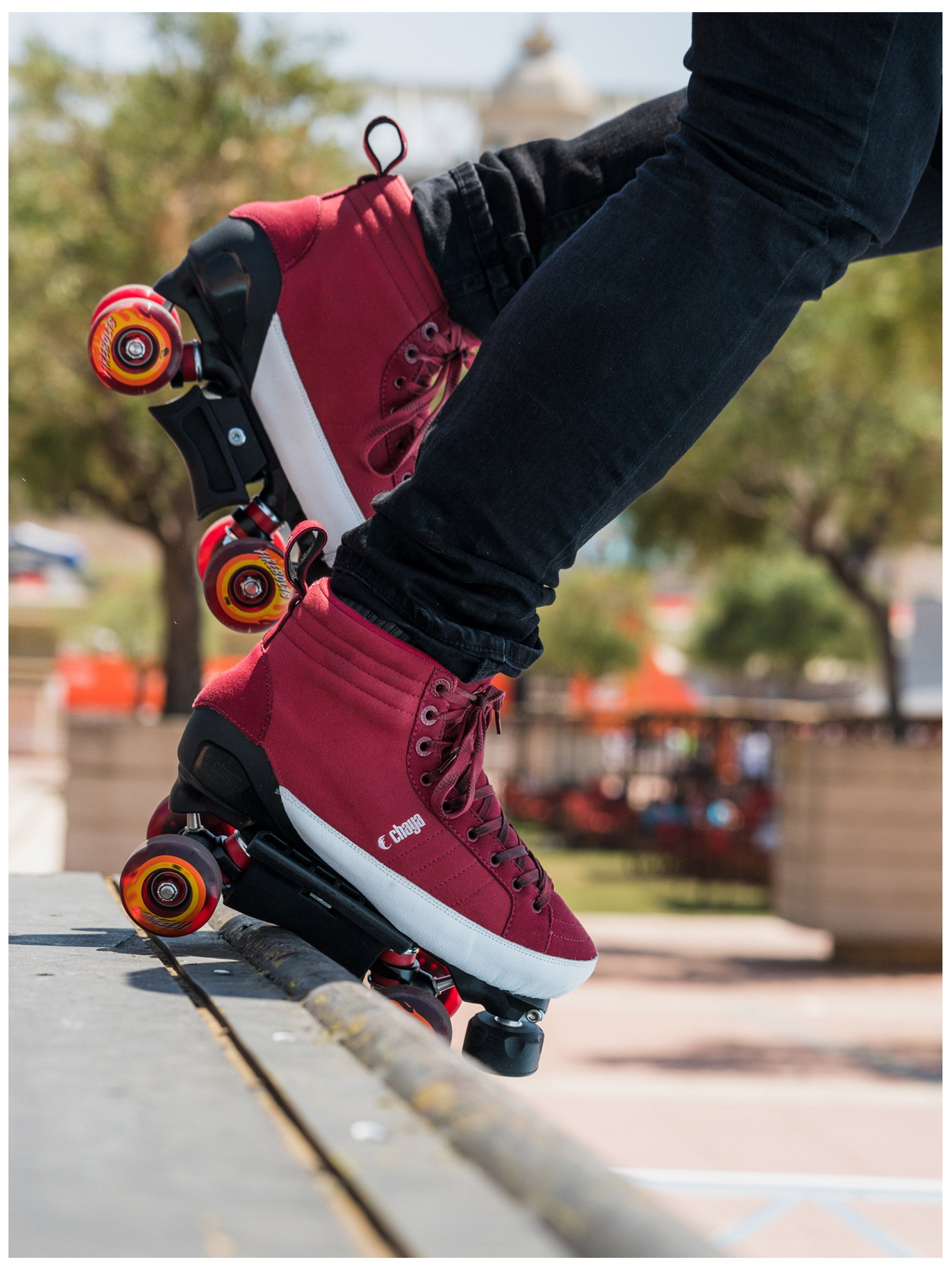 Chaya Park Skates Karma Size 11 Quad Roller Skate Set Complete Black Red NEW 