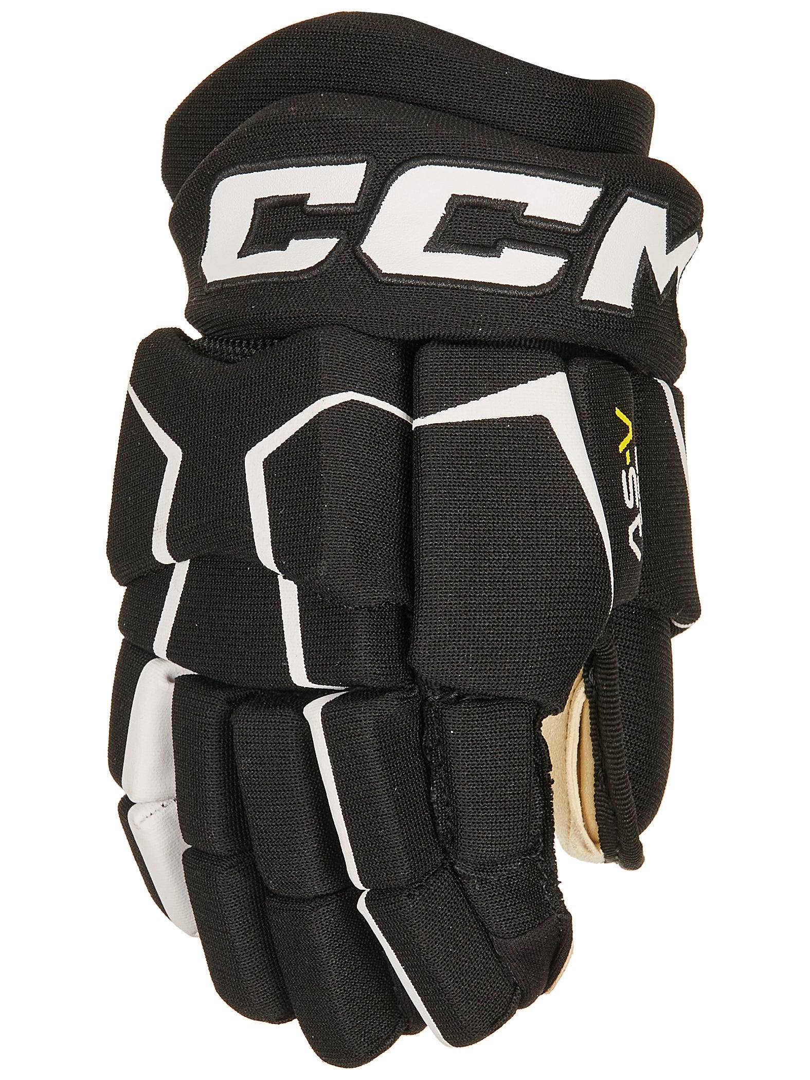 New CCM 252 Powerline Lock Thumb 14” Ice Hockey Gloves Black White 