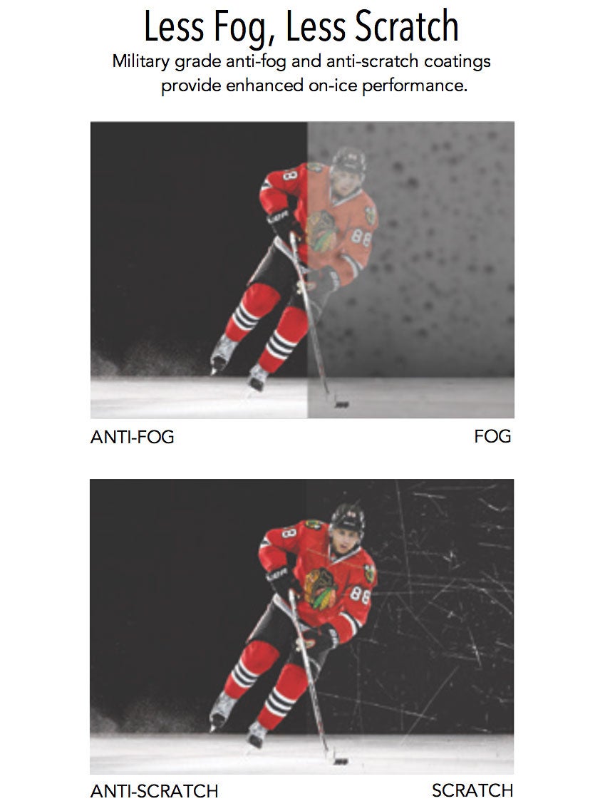 CE Certificated Anti-fog Anti-scratch Coating Ice Hockey Visor Face Shield 