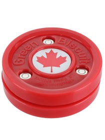 Green Biscuit Flags Training Hockey Puck
