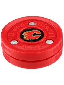 Green Biscuit Puck Calgary Flames 