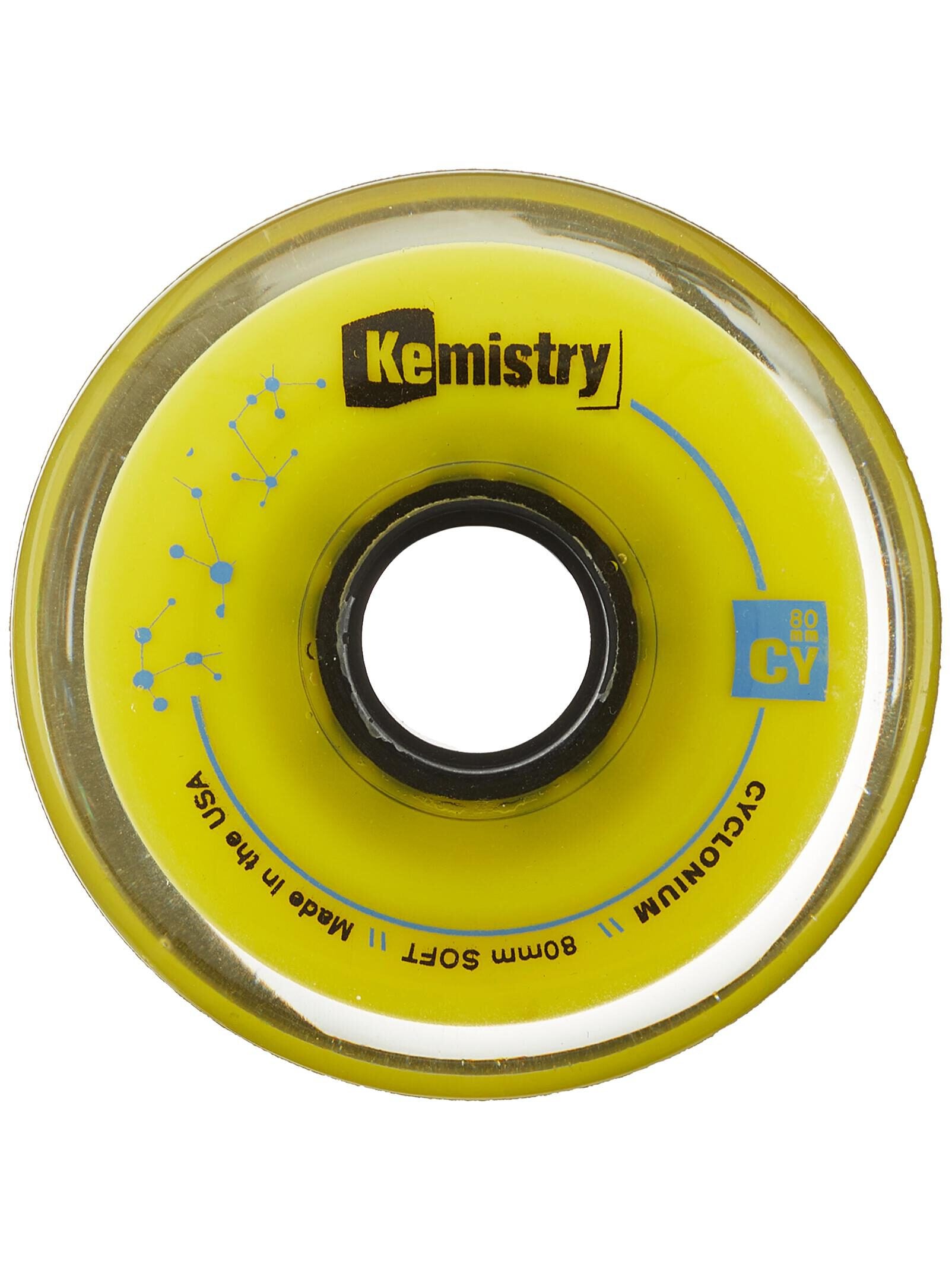 Tour Kemistry Inline Roller Hockey Wheels Cyclonium Yellow 80mm 78A 4-Pack 