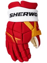 Rekker NHL Team Gloves CGY Red/Ylw/Wht JR 12"