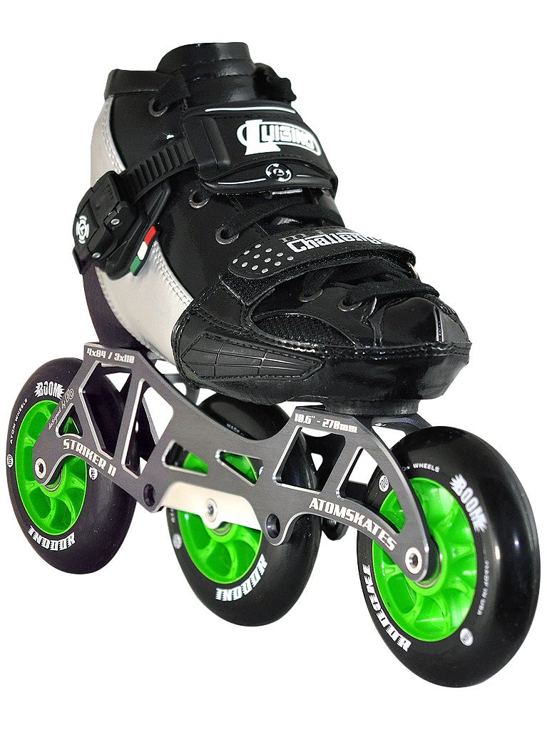 Luigino Kids Mini Challenge Silver 3 Wheel Adjustable Inline Speed Skate