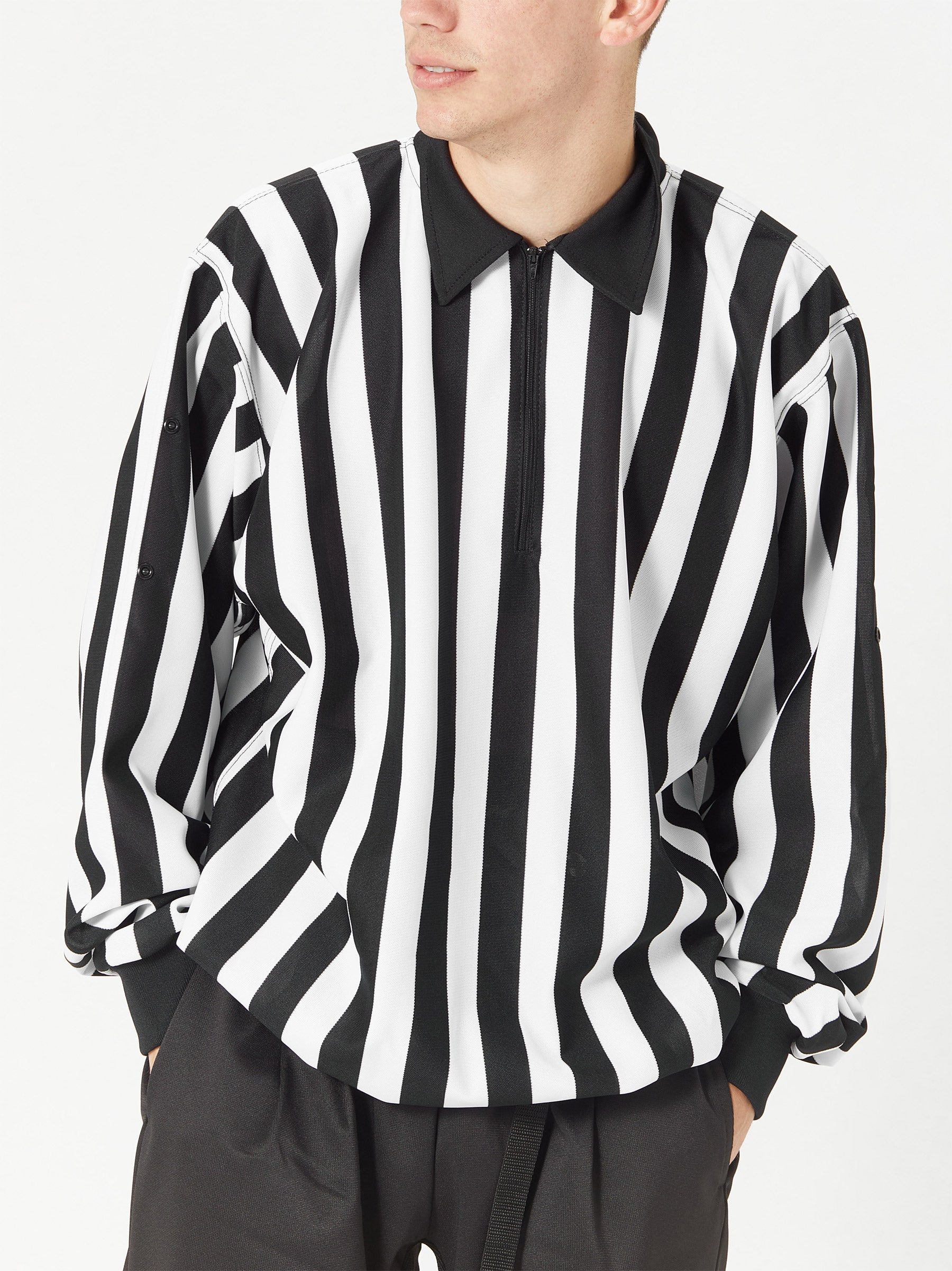 Details about   CCM M-150 Replica Referee Jersey 1/2 Zip Longsleeve Ref Pullover Official Shirt 
