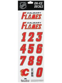 NHL Decal Set Calgary Flames White (Retro) Helmet