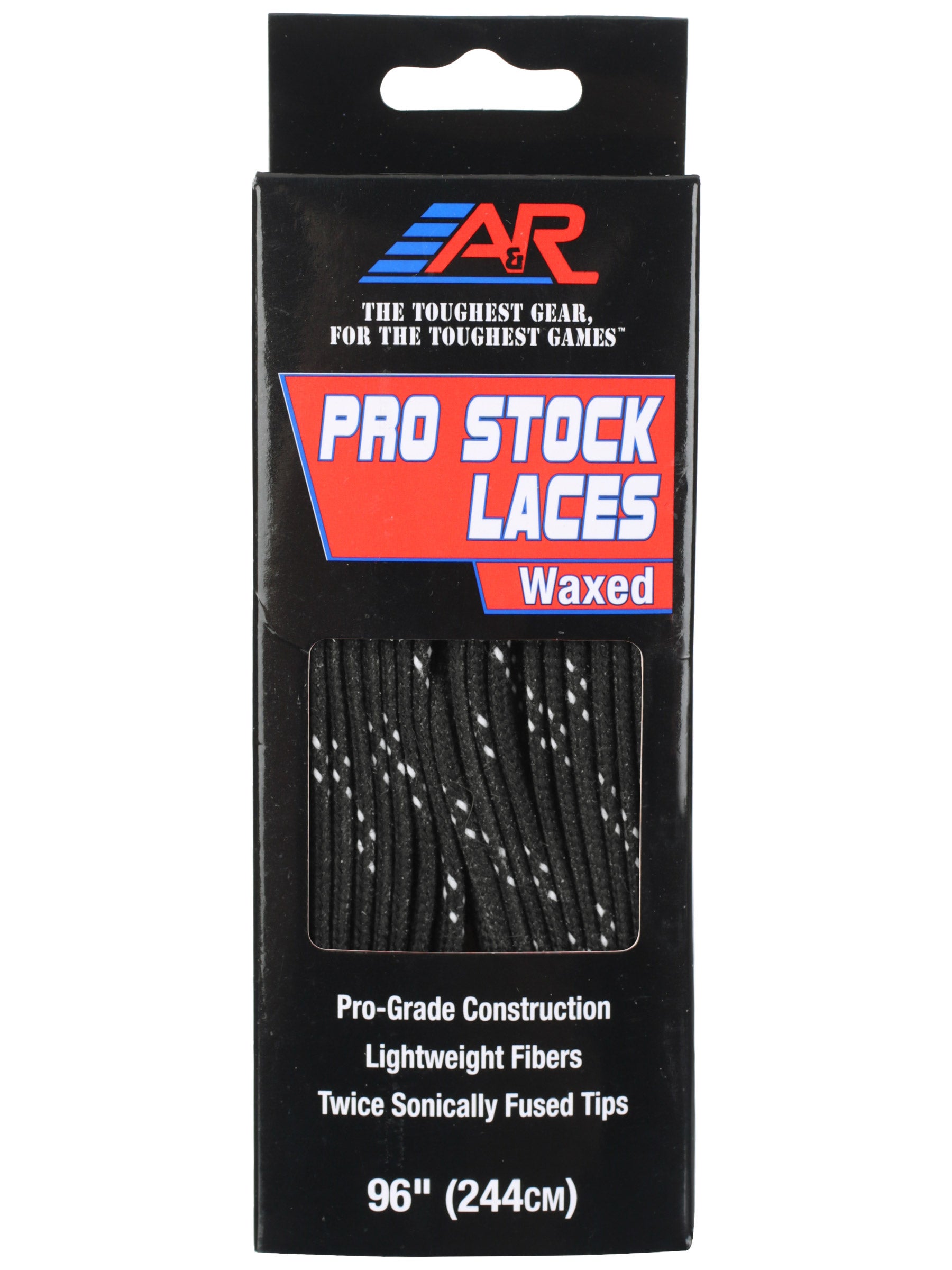 A&R SONIC TIP Hockey Laces Flat 108" Pink w/ Black Chips Molded Tips NEW 