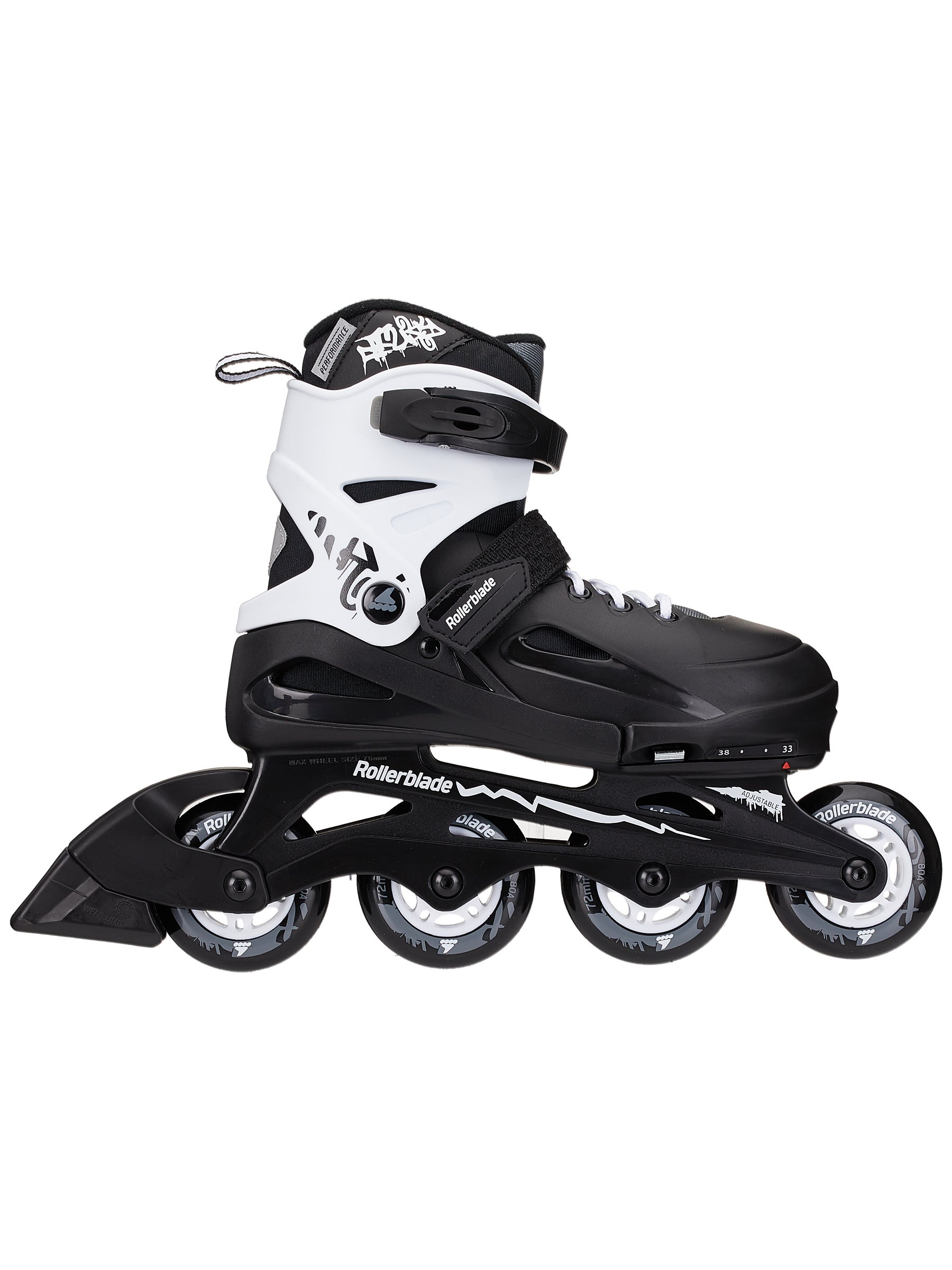 US Size 2-8 Black Adjustable Inline Skates Roller Blades Adult&Kids Breathable__ 