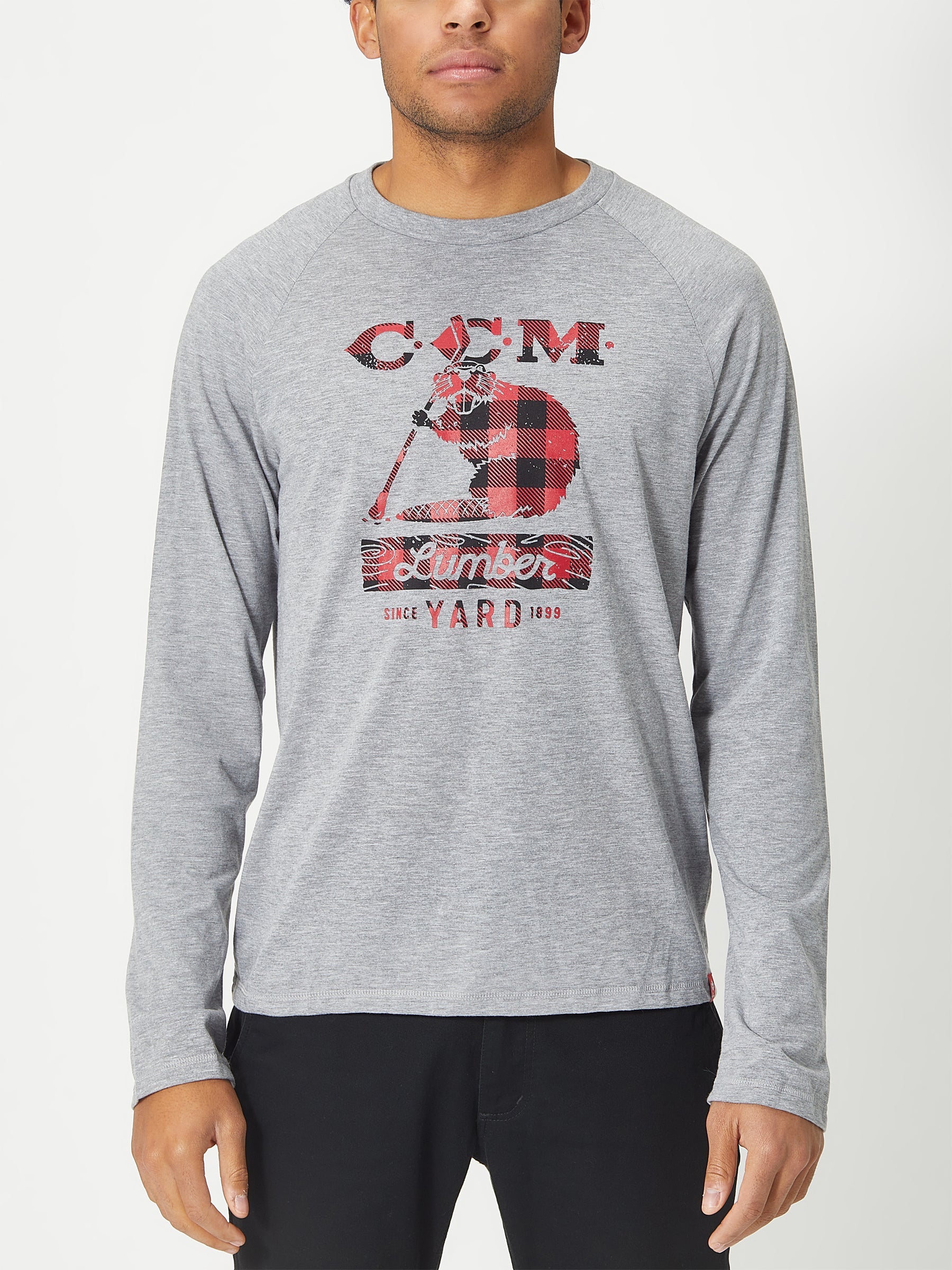 CCM Hockey Sparks Tech T Shirt Senior/Adult Gray/Orange 