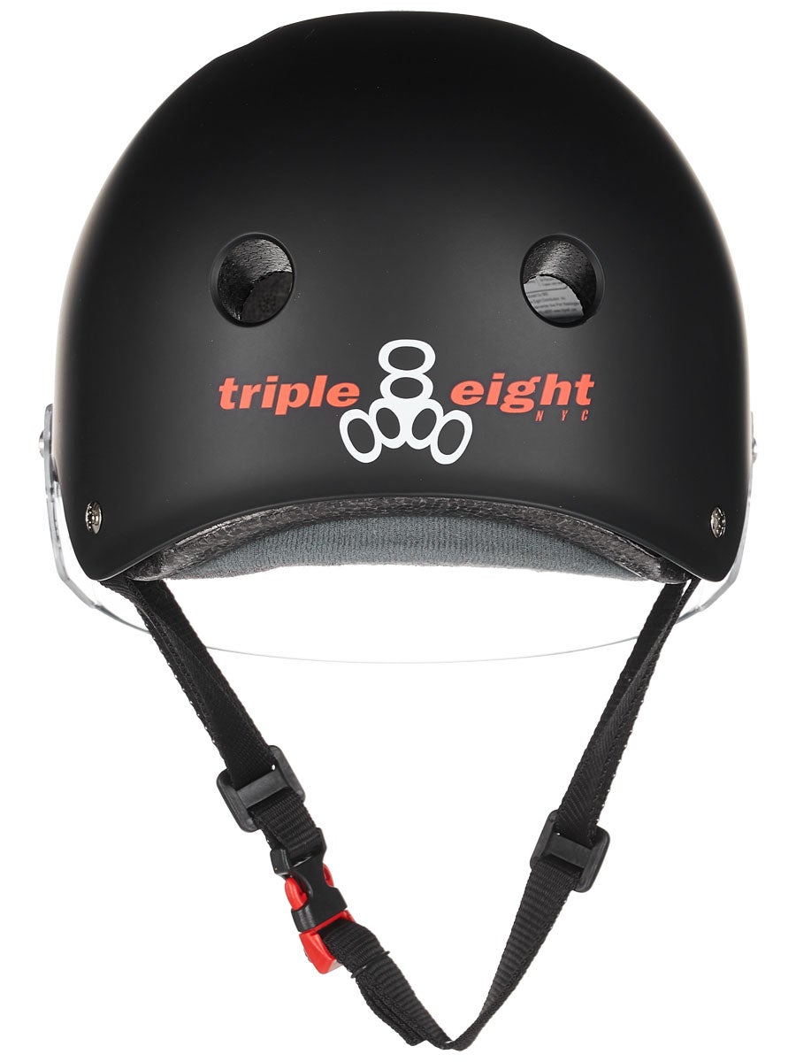 Black Triple 8 The Certified Sweatsaver Visor Helmet 