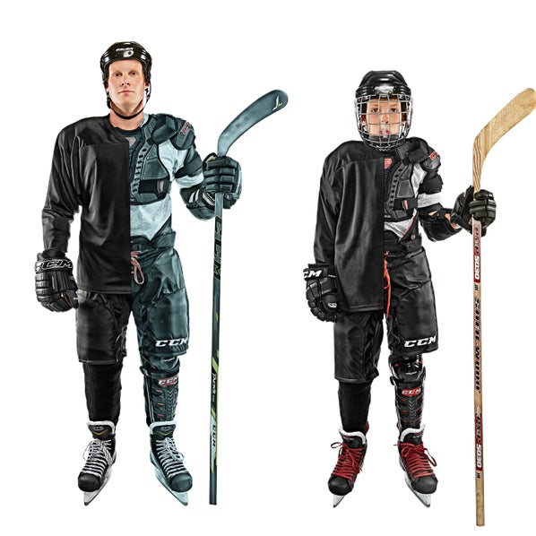 TronX Junior Youth Hockey Equipment Kit Ice Hockey Protective Gear Hockey Protective Equipment & Bag Starter Kit (Junior), Black