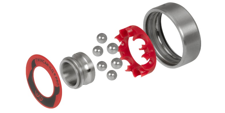 Exploded view showing bearing components.
