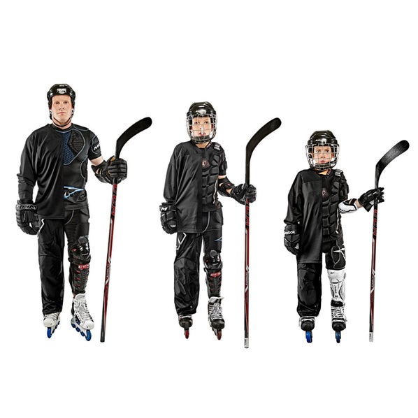 Senior, Junior, and Youth Roller Hockey Player graphic